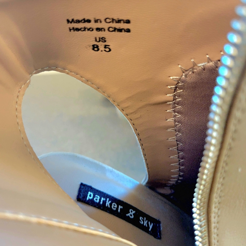 Parker And Sky Cream Open Toe Boots - Picture 9 of 10